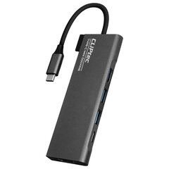 Адаптер-концентратор Cliptec — тип C на 3xUSB 3.1 + тип C + HDMI — DockView-5 RZH721 серый цена и информация | Cliptec Компьютерная техника | pigu.lt