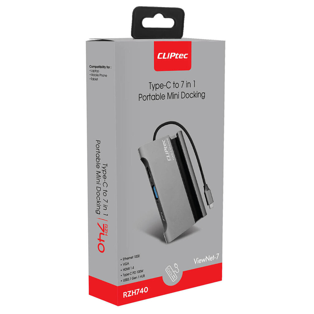 Cliptec ViewNet-7 RZH740 kaina ir informacija | Adapteriai, USB šakotuvai | pigu.lt