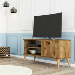 TV staliukas Asir, 90x44,6x29,5 cm, rudas kaina ir informacija | TV staliukai | pigu.lt