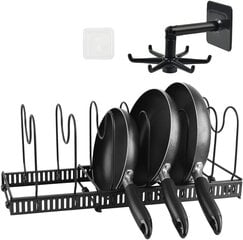 Регулируемая подставка для кастрюль и сковородок и вращающийся на 360° крючок Buygoo цена и информация | Кухонная утварь | pigu.lt