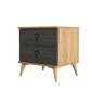 Naktinis staliukas Asir, 52x55,1x45 cm, smėlio/rudas kaina ir informacija | Spintelės prie lovos | pigu.lt