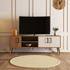 TV staliukas Asir, 150x52x34 cm, rudas/baltas kaina ir informacija | TV staliukai | pigu.lt
