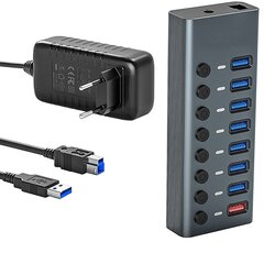 Reagle USB 3.1 PRO aktyvusis 8 prievadų USB-A adapteris 36W kaina ir informacija | Adapteriai, USB šakotuvai | pigu.lt