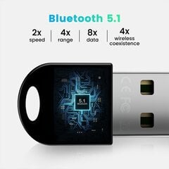 Адаптер Bluetooth 5.1 — USB цена и информация | Адаптеры, USB-разветвители | pigu.lt