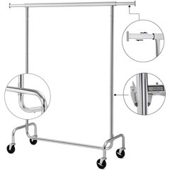 Drabužių kabykla ant ratų, 110-150x45x160 cm kaina ir informacija | Drabužių kabyklos | pigu.lt