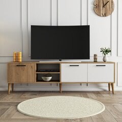 TV staliukas Asir, 180x53x35cm, rudas/baltas kaina ir informacija | TV staliukai | pigu.lt
