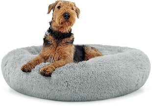 Кровать для животных из плюша, светло-серая, 80 см цена и информация | Лежаки, домики | pigu.lt