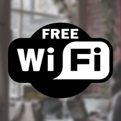 Бесплатый интернет, Wifi, виниловая наклейка на стенеу, окно, витрину для кафе, магазина. цена и информация | Интерьерные наклейки | pigu.lt