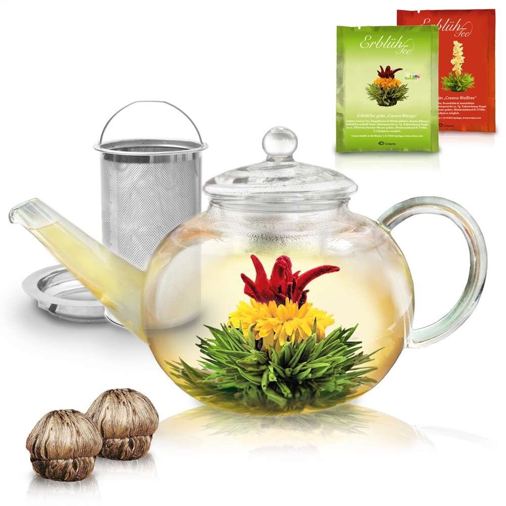 Žydinčių arbatų rinkinys su arbatinuku Baltoji ir žalioji arbata, 2 vnt. kaina ir informacija | Arbata | pigu.lt