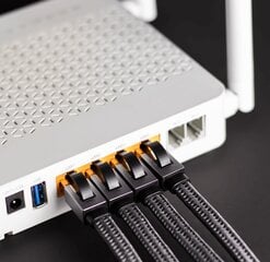 Reagle LAN ETHERNET RJ45 Cat8 SFTP 40Gb 1.5M vytos poros plokščias kabelis kaina ir informacija | Korpusų priedai | pigu.lt