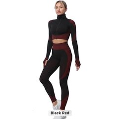 Спортивный костюм-тройка NewYou Feel, черный с бордовым цена и информация | Спортивная одежда женская | pigu.lt