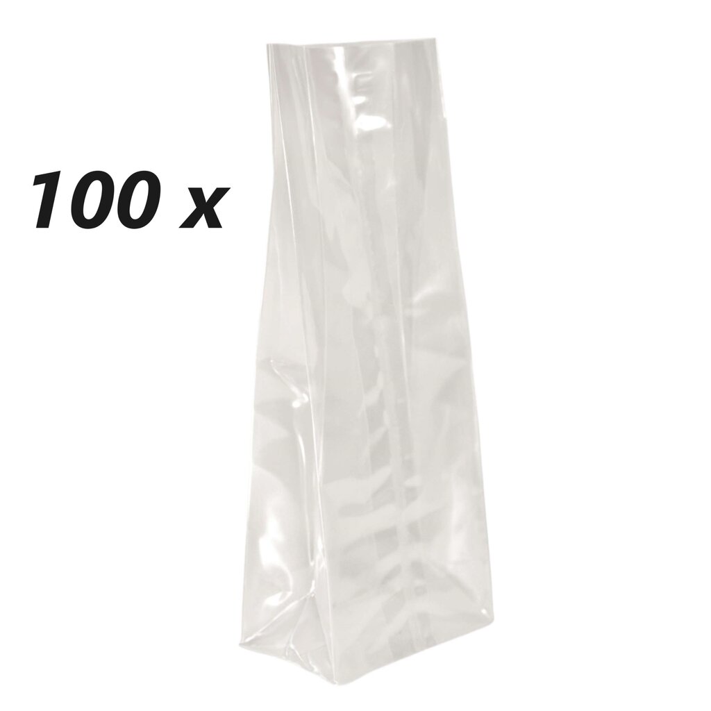 Polipropileniniai maišeliai plokščiu pagrindu 60/40/180 mm, 100 vnt. kaina ir informacija | Maisto saugojimo  indai | pigu.lt