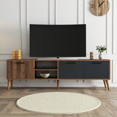 TV staliukas Asir, 180x53x35cm, rudas/pilkas kaina ir informacija | TV staliukai | pigu.lt