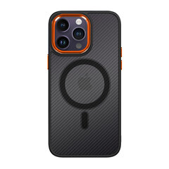 Магнитный карбоновый чехол Tel Protect для Iphone 11 черно-оранжевый цена и информация | Чехлы для телефонов | pigu.lt