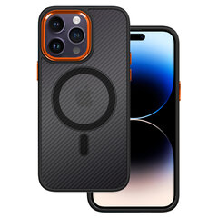 Магнитный карбоновый чехол Tel Protect для Iphone 11 черно-оранжевый цена и информация | Чехлы для телефонов | pigu.lt