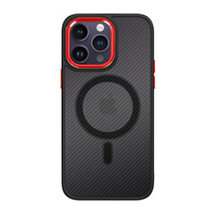 Магнитный карбоновый чехол Tel Protect для Iphone 11 Pro, черно-красный цена и информация | Чехлы для телефонов | pigu.lt