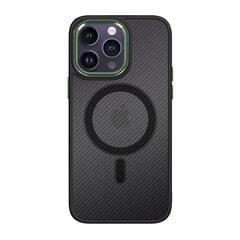 Магнитный карбоновый чехол Tel Protect для Iphone 11 Pro Max, черно-зеленый цена и информация | Чехлы для телефонов | pigu.lt