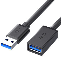 Удлинительный кабель - USB на USB 3.0 - 1 метр черный цена и информация | Кабели и провода | pigu.lt