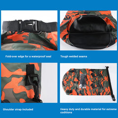 Водонепроницаемый сухой мешок Тип 1 2л оранжевый камуфляж цена и информация | Непромокаемые мешки, чехлы, дождевики | pigu.lt