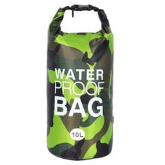 Водонепроницаемый сухой мешок Тип 1 20л зеленый камуфляж цена и информация | Непромокаемые мешки, чехлы, дождевики | pigu.lt