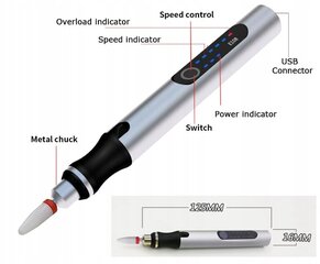 Беспроводной набор для гравировки по металлу Qinlinda E-108 цена и информация | Шлифовальные машины | pigu.lt