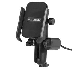 Мотоциклетный держатель для телефона Motowolf с USB-портом для зеркала цена и информация | Держатели для телефонов | pigu.lt