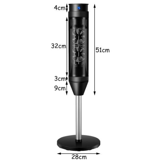 Ventiliatorinis elektrinis svyruojantis keraminis bokštas šildytuvas, 1200 W/2000 W, Costway kaina ir informacija | Šildytuvai | pigu.lt