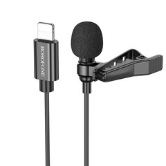 Микрофон Borofone Lavalier BFK11 Elegant jack 3,5мм черный цена и информация | Микрофоны | pigu.lt