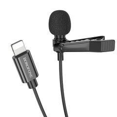 Микрофон Borofone Lavalier BFK11 Elegant jack 3,5мм черный цена и информация | Микрофоны | pigu.lt
