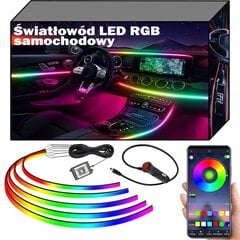 Светодиодный свет автомобиля YoloDiem RGB 5in1 с пультом управления для подсветки салона с эффектом пульсации цена и информация | Автомобильные лампочки | pigu.lt