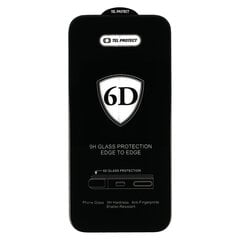 Закаленное стекло 6D с полным клеем для IPHONE 15 PRO, черный — упаковка из 10 шт. цена и информация | Защитные пленки для телефонов | pigu.lt