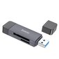 Atminties kortelių skaitytuvas Hoco HB45 USB-C/USB-A 2-in-1 USB3.0 pilkas kaina ir informacija | Adapteriai, USB šakotuvai | pigu.lt