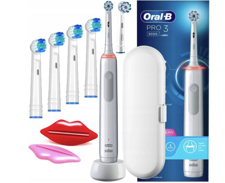 Oral-B Pro 3 3000 Sensitive Clean White цена и информация | Elektriniai dantų šepetėliai | pigu.lt