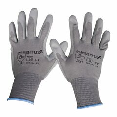 рабочие перчатки с полиуретановым покрытием, bituxx, размер s-xxl, 5 пар цена и информация | Pirštinės darbui sode M/25cm | pigu.lt