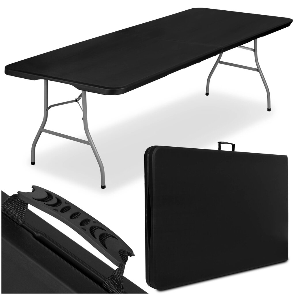 Sulankstomas stalas Impro, juodas kaina ir informacija | Lauko stalai, staliukai | pigu.lt