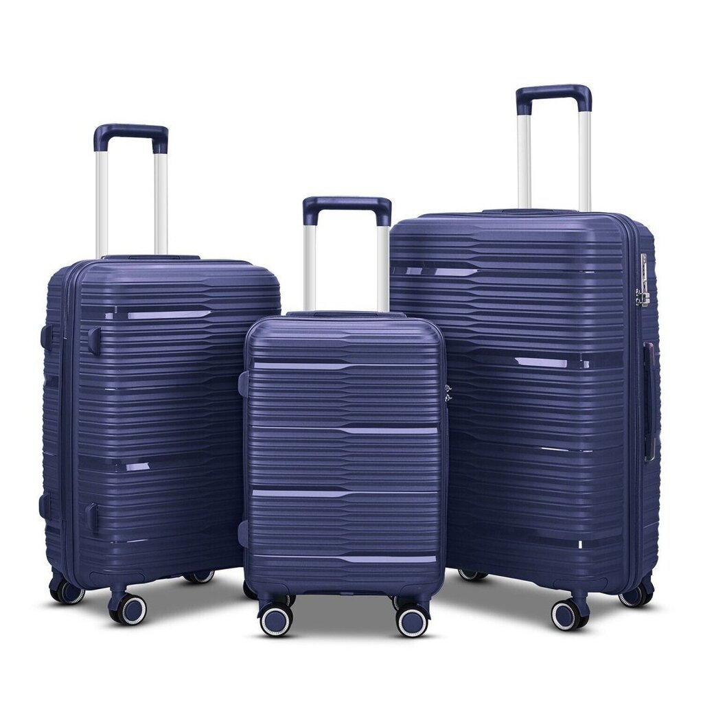 Lagaminų rinkinys Barut, XL-M, mėlynas, 3 vnt. kaina ir informacija | Lagaminai, kelioniniai krepšiai | pigu.lt