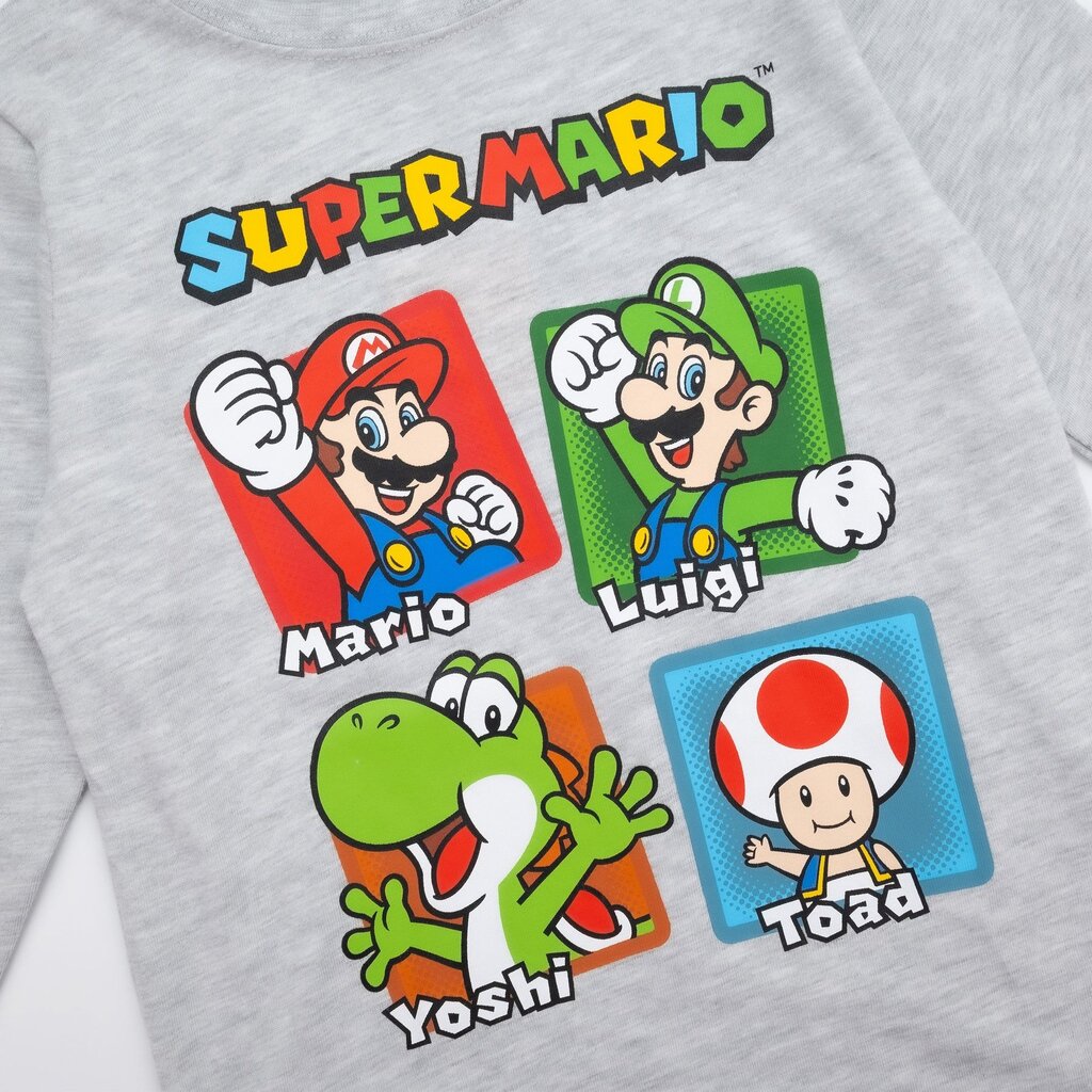 Super Mario marškinėliai vaikams, pilki цена и информация | Marškinėliai berniukams | pigu.lt