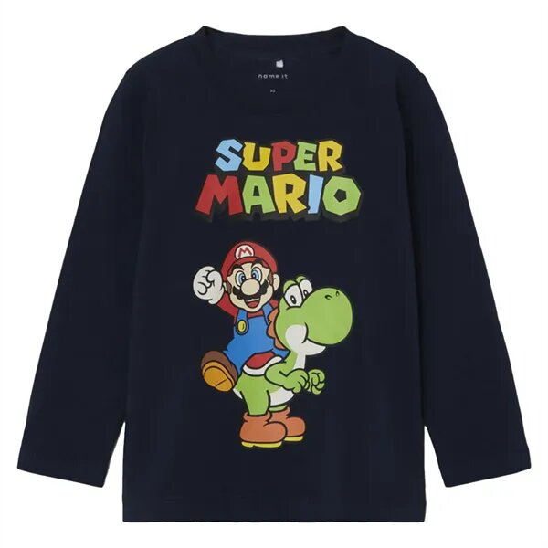 Super Mario marškinėliai vaikams, mėlyni kaina ir informacija | Marškinėliai berniukams | pigu.lt