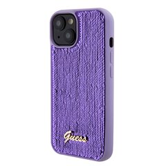 Guess Sequin Script Logo Case for iPhone 15 Plus Purple цена и информация | Чехлы для телефонов | pigu.lt