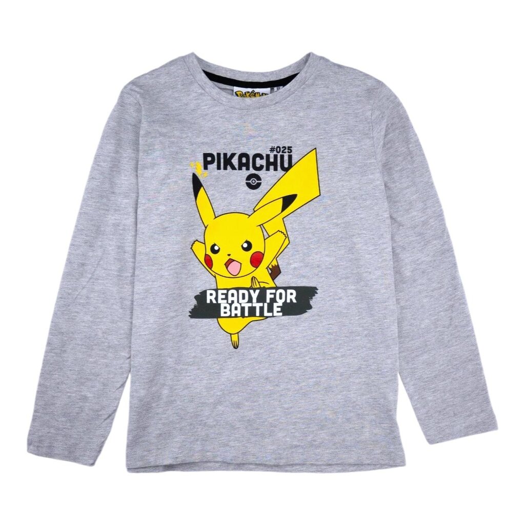 Pokemon marškinėliai vaikams Pikachu, pilki kaina ir informacija | Marškinėliai berniukams | pigu.lt