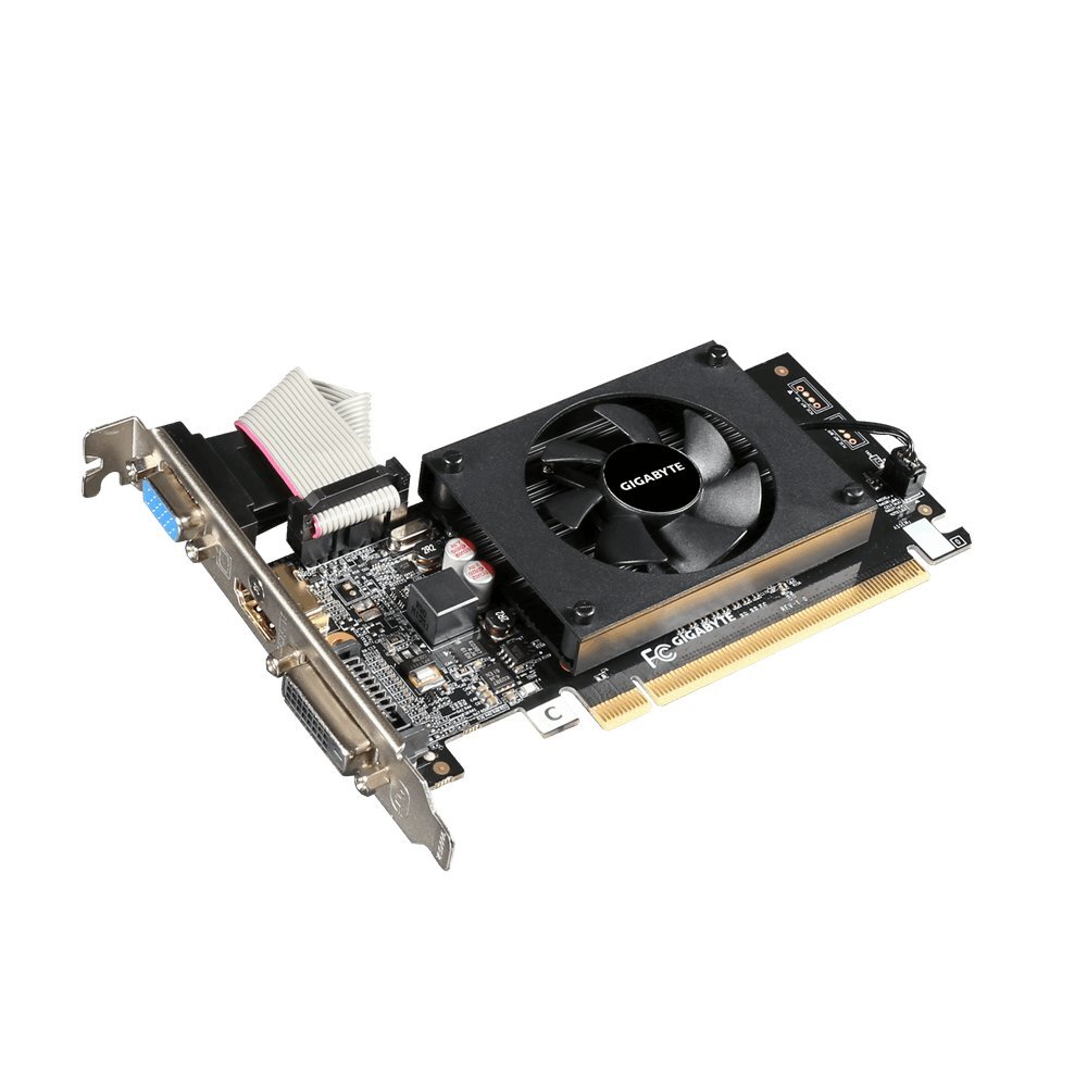 Gigabyte GeForce GT710 2GB GDDR3 PCIE GV-N710D3-2GL kaina ir informacija | Vaizdo plokštės (GPU) | pigu.lt