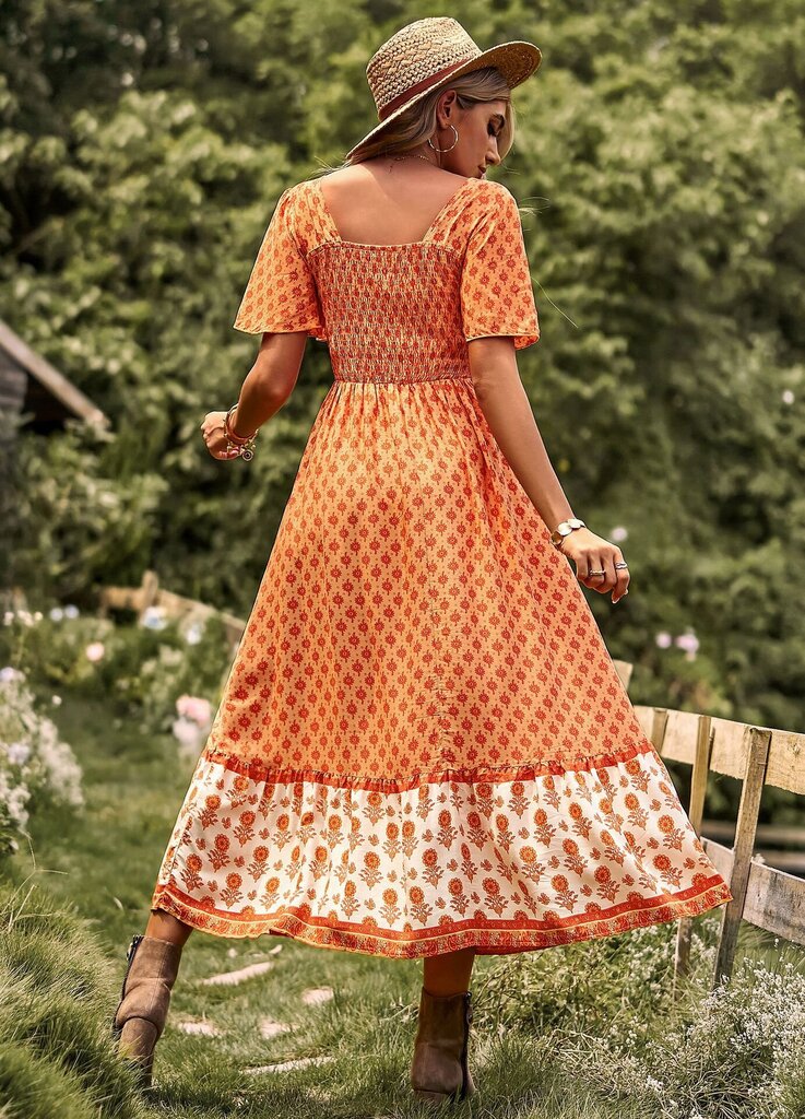 Suknelė moterims Ziyyoohy, oranžinė kaina ir informacija | Suknelės | pigu.lt