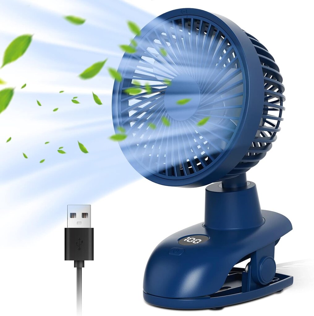 Ventiliatorius Decklit, 3600 mAh baterija, mėlyna цена и информация | Ventiliatoriai | pigu.lt