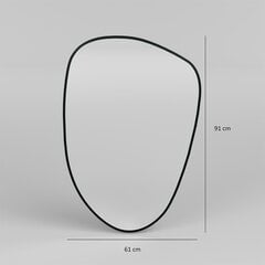 Зеркало, Асир, 91х61 см, черное цена и информация | Зеркала | pigu.lt