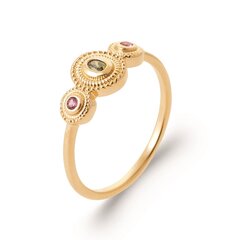 Кольцо с золотым покрытием 750° Mon tresor, 17.5 цена и информация | Кольца | pigu.lt