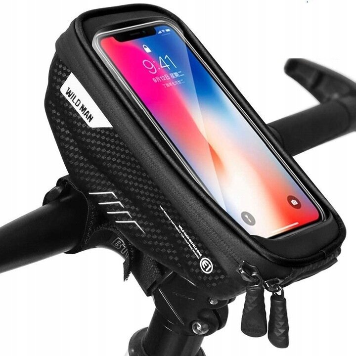 Dviračio krepšio telefono laikiklis Wildman, juodas kaina ir informacija | Kiti dviračių priedai ir aksesuarai | pigu.lt