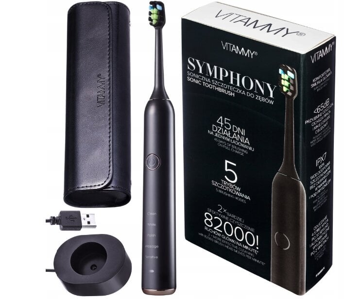 Vitammy Symphony Black S-199 цена и информация | Elektriniai dantų šepetėliai | pigu.lt