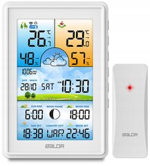 Метеостанция Baldr, с экраном, белая цена и информация | Метеорологические станции, термометры | pigu.lt