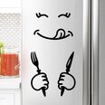 Забавная виниловая наклейка улыбка на холодильник, на стену, на машину. Декор кухни, ресторана, бара, паба.