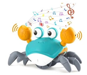 Interaktyvus ropojantis krabas Happy Crab, mėlynas kaina ir informacija | Žaislai kūdikiams | pigu.lt